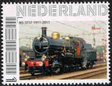 personalised stamp of The Netherlands with trains, trams, stations etc